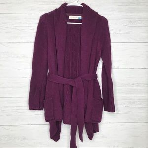 Anthropologie Sparrow Purple Wool Blend Cardigan
